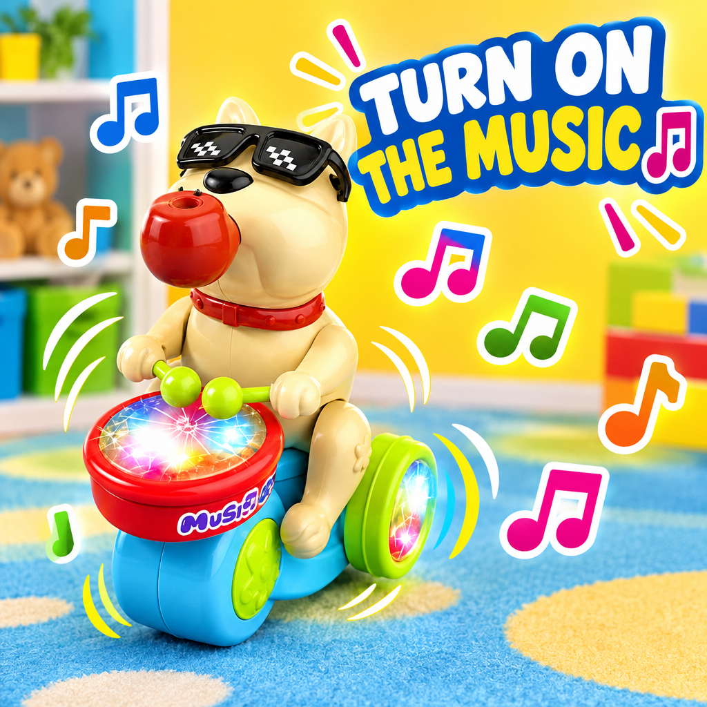 Puppy Musical Drummer toy music feature