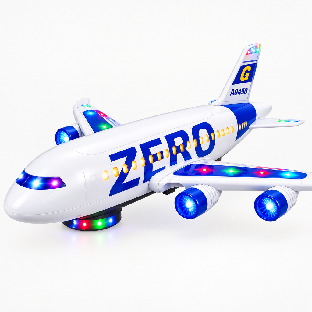Light up airplane toy with sounds for kids