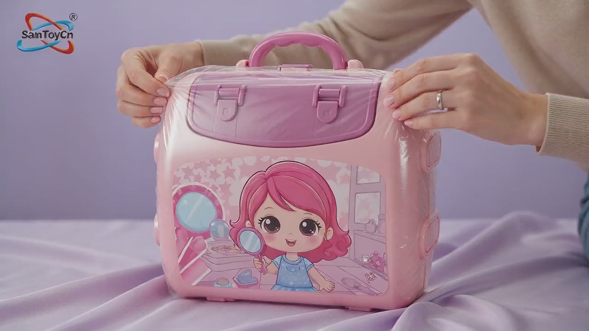 2-in-1 Make-Up Backpack & Vanity Table Playset – 25-Piece Pretend Beauty Set | Age 3+