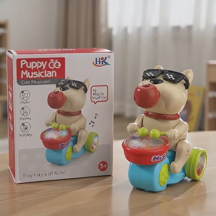Puppy Musical Drummer Toy with Lights & Music | Bump & Go | Age 3+