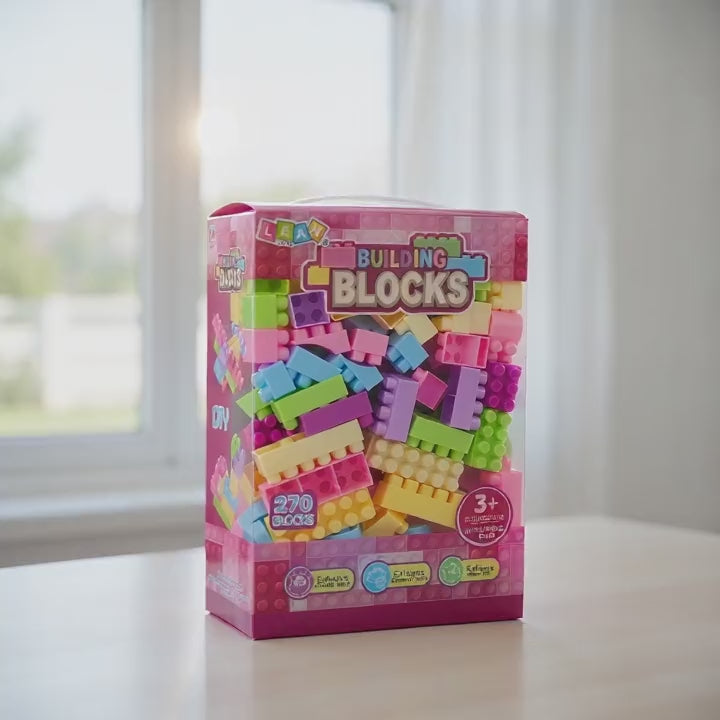 270-Piece Colourful Building Blocks Set for Kids – Creative Construction Toy | Age 3+