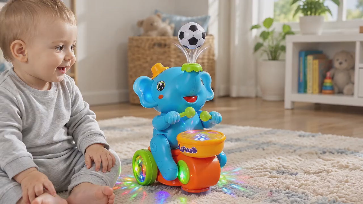 Musical Elephant Toy with Levitating Ball | Lights & Sounds | Age 1+